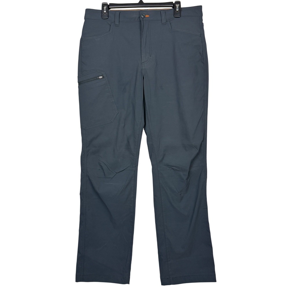 Eddie Bauer Rainier Tech Pants Mens 34x32 Nylon Stretch Hiking Gray Quick Dry